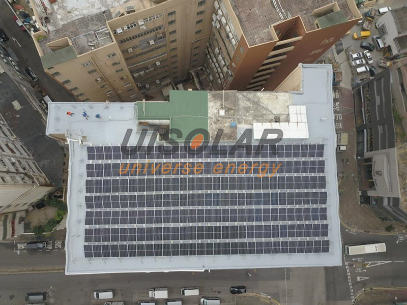 UISOLAR heeft een 121.8KW driehoeksmontageproject voltooid in Hong Kong

