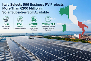 566 Italiaanse PV-subsidieprojecten geselecteerd; totale subsidies ca. €59 miljoen